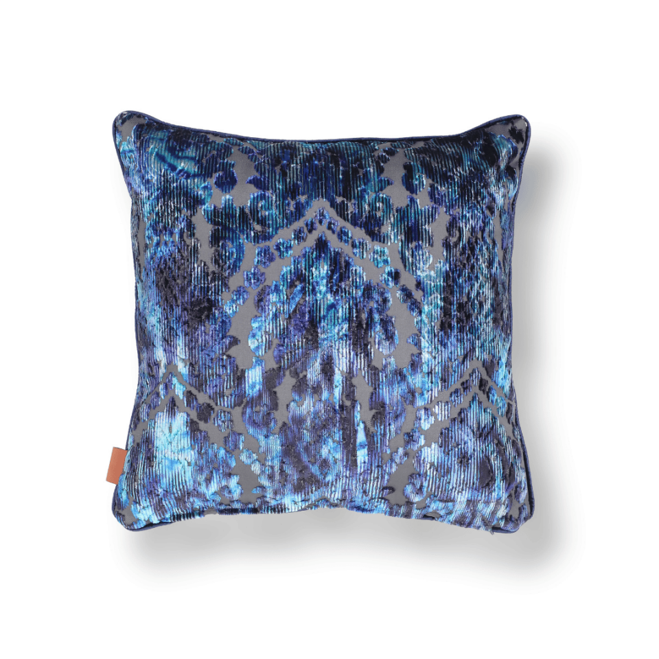 Celina Damask 50*50 Mavi Kadife Kırlent