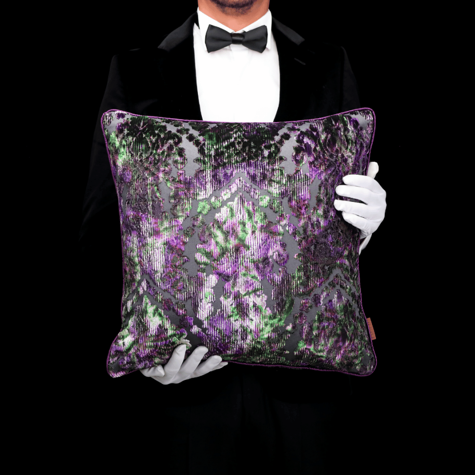 Celina Damask 50*50 Yeşil Kadife Kırlent