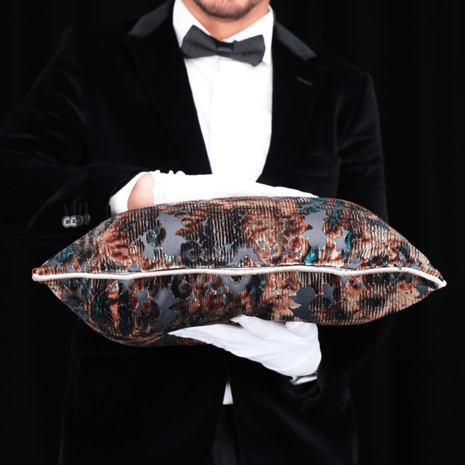 Celina Damask 50*50 Kahve Kadife Kırlent