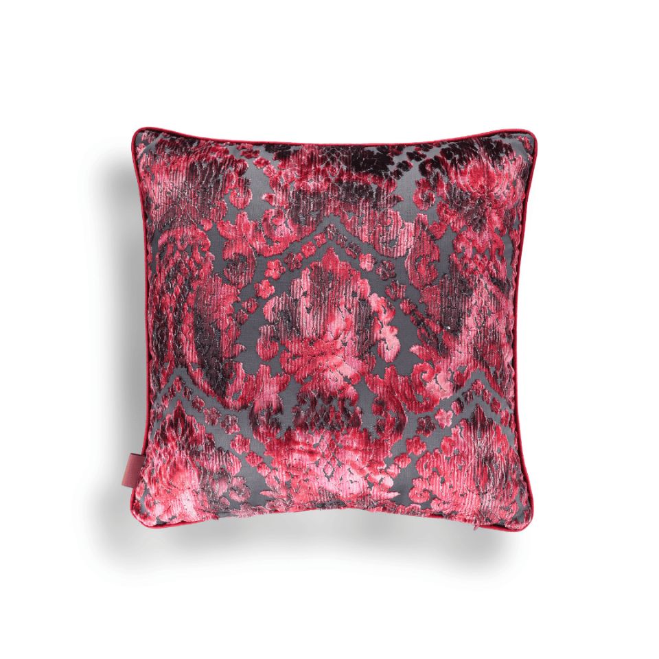 Celina Damask 50*50 Kırmızı Kadife Kırlent