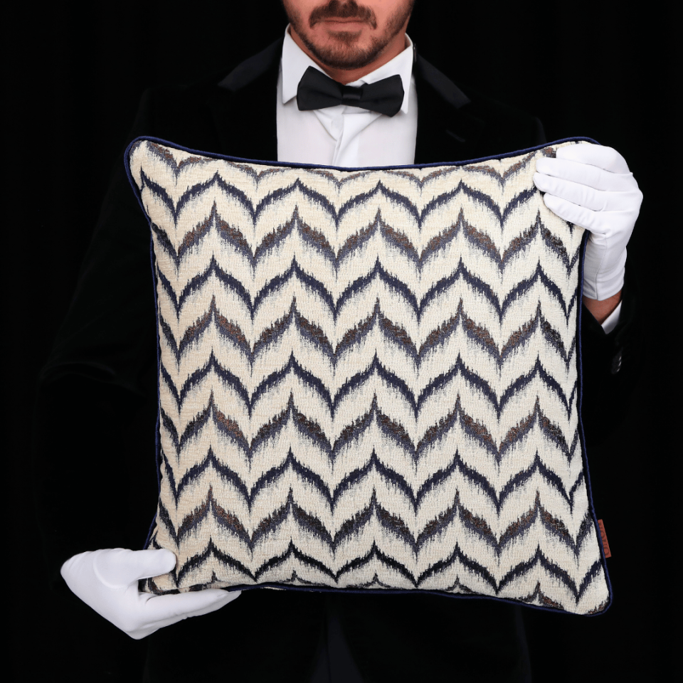 Vicente Zigzag 50*50 Krem Viskon Kırlent