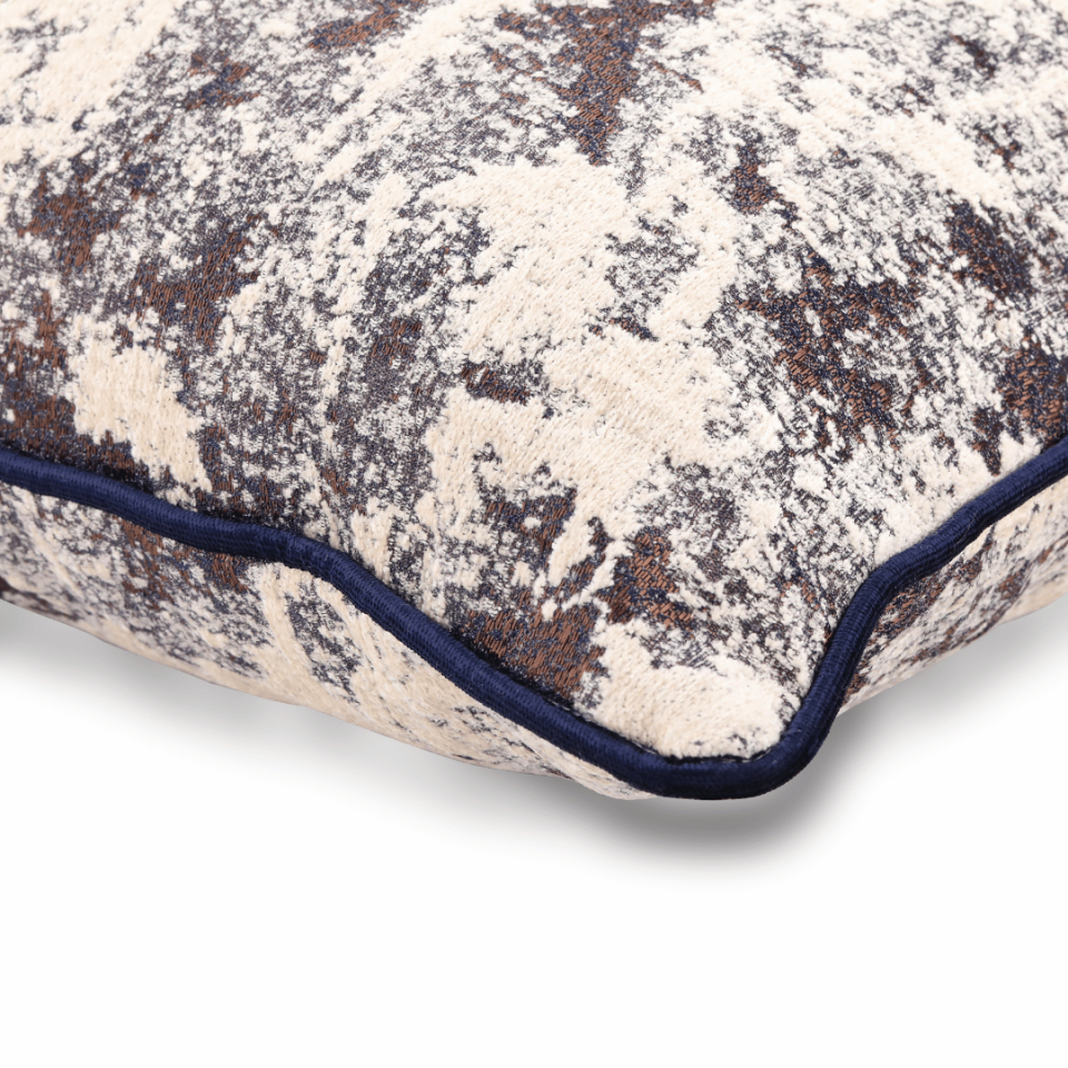 Vicente 50*50 Krem & Lacivert Viskon Kırlent