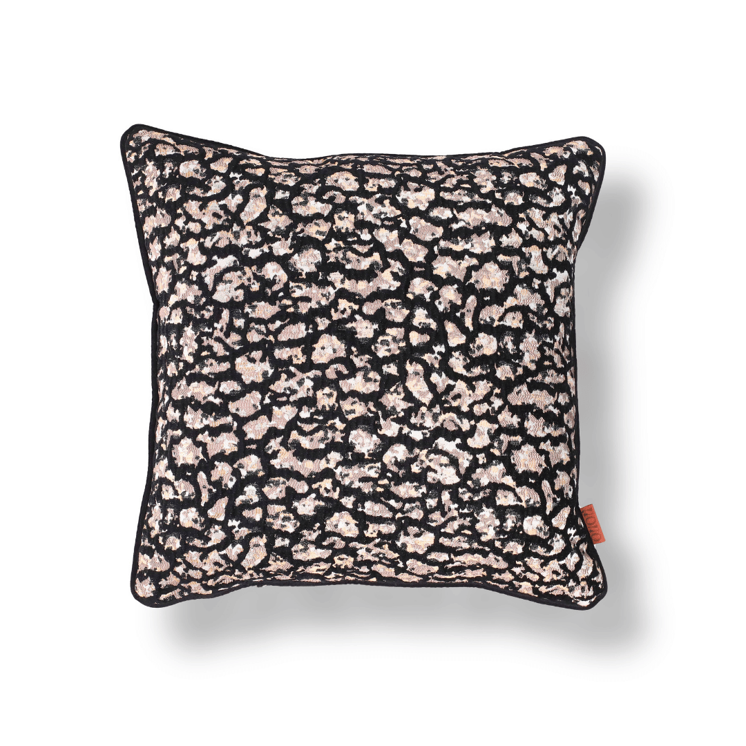 Vicente Leopar 50*50 Siyah Viskon Kırlent