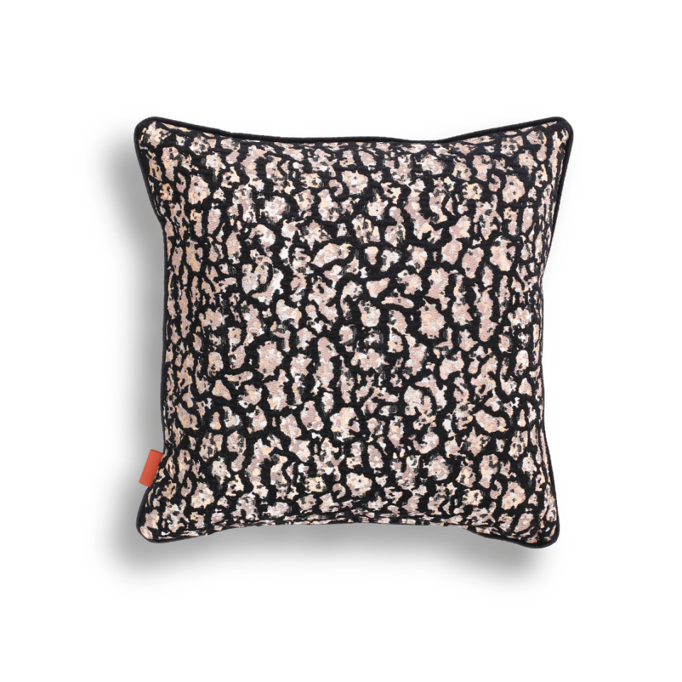 Vicente Leopar 50*50 Siyah Viskon Kırlent