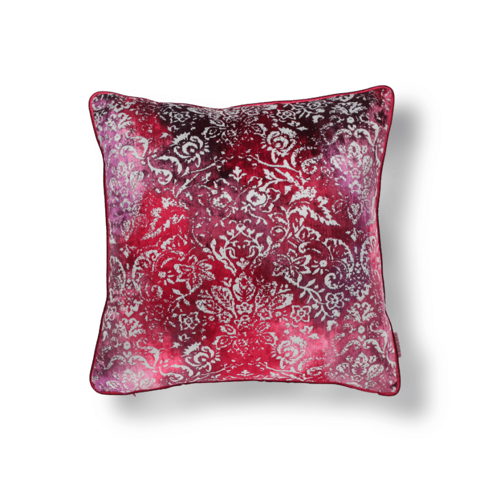 Oliva Damask 50*50 Kırmızı Kadife Kırlent