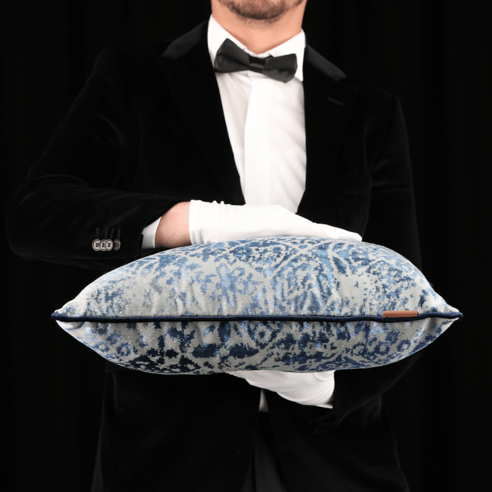 Oliva Geo 50*50 Lacivert Kadife Kırlent