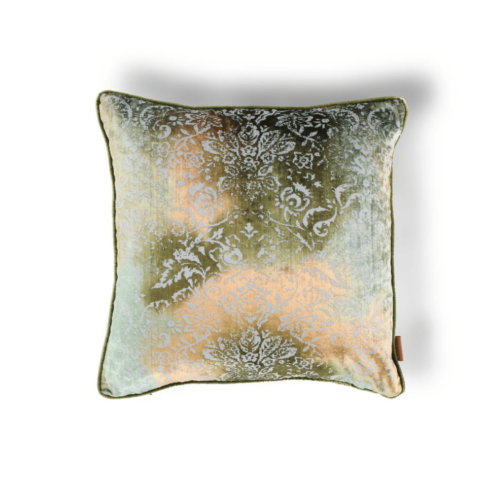 Oliva Damask 50*50 Yeşil Kadife Kırlent