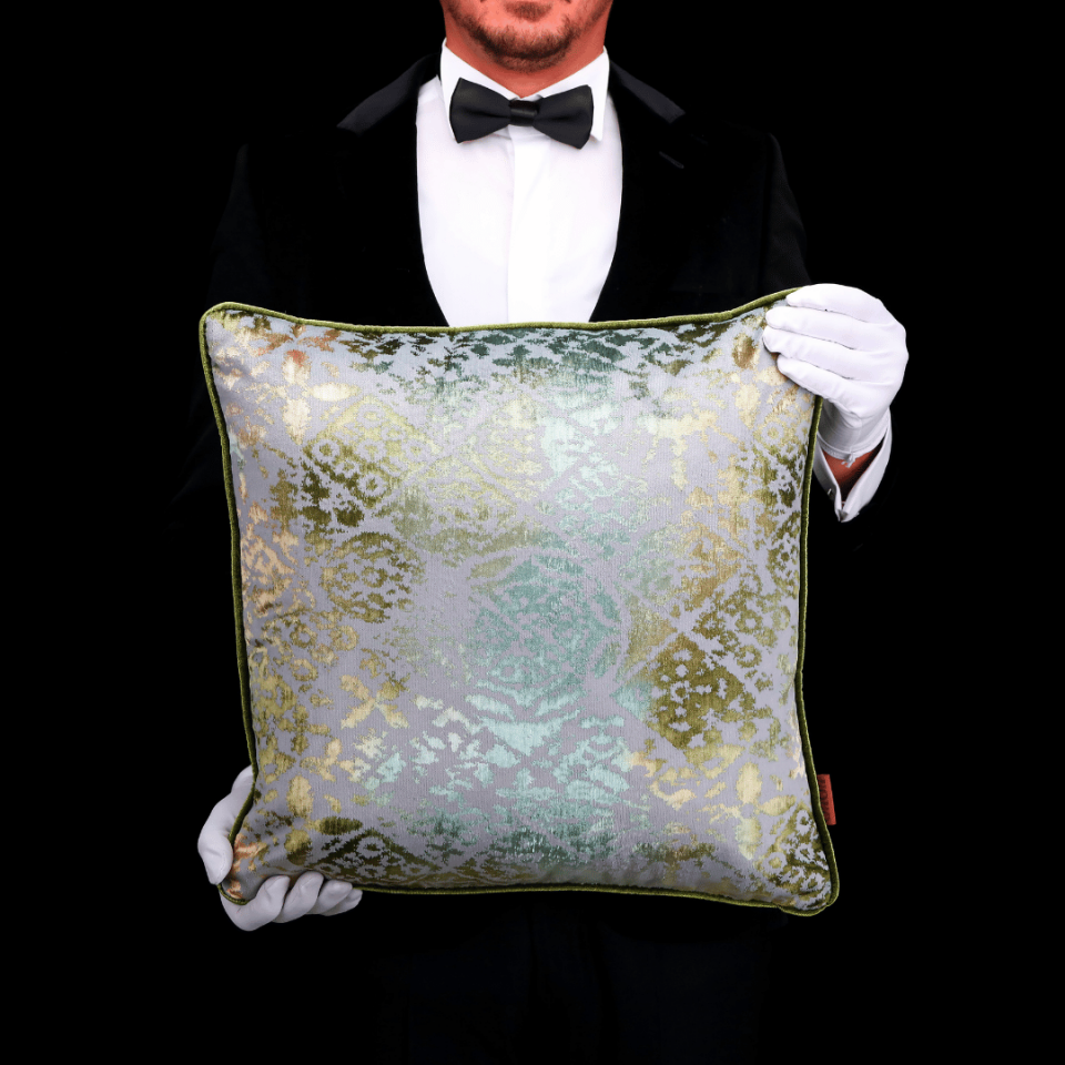 Oliva Geo 50*50 Yeşil Kadife Kırlent