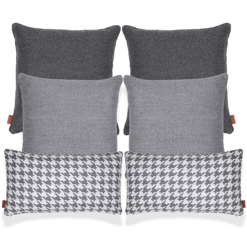 Baby & Bella Gri Bukle 6'lı Kırlent Seti