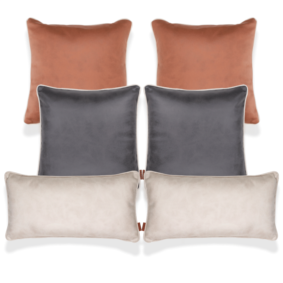 Country Krem & Taba & Antrasit 6'lı Kırlent Seti