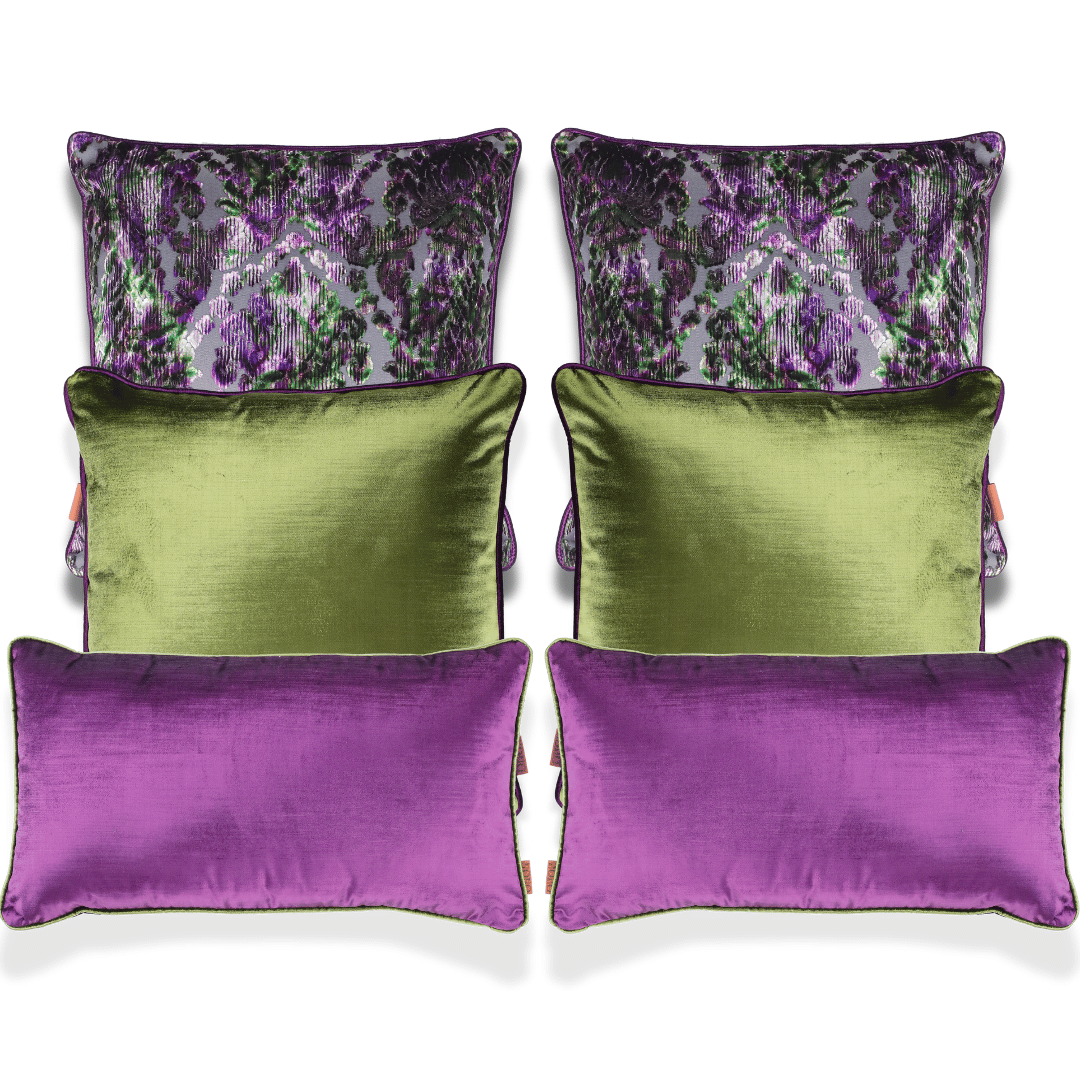 Celina & Aspen Yeşil Kadife 6'lı Kırlent Seti