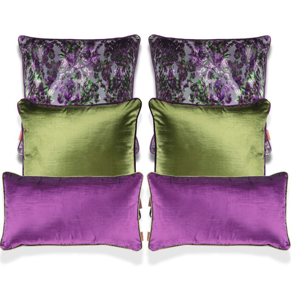 Celina & Aspen Yeşil Kadife 6'lı Kırlent Seti