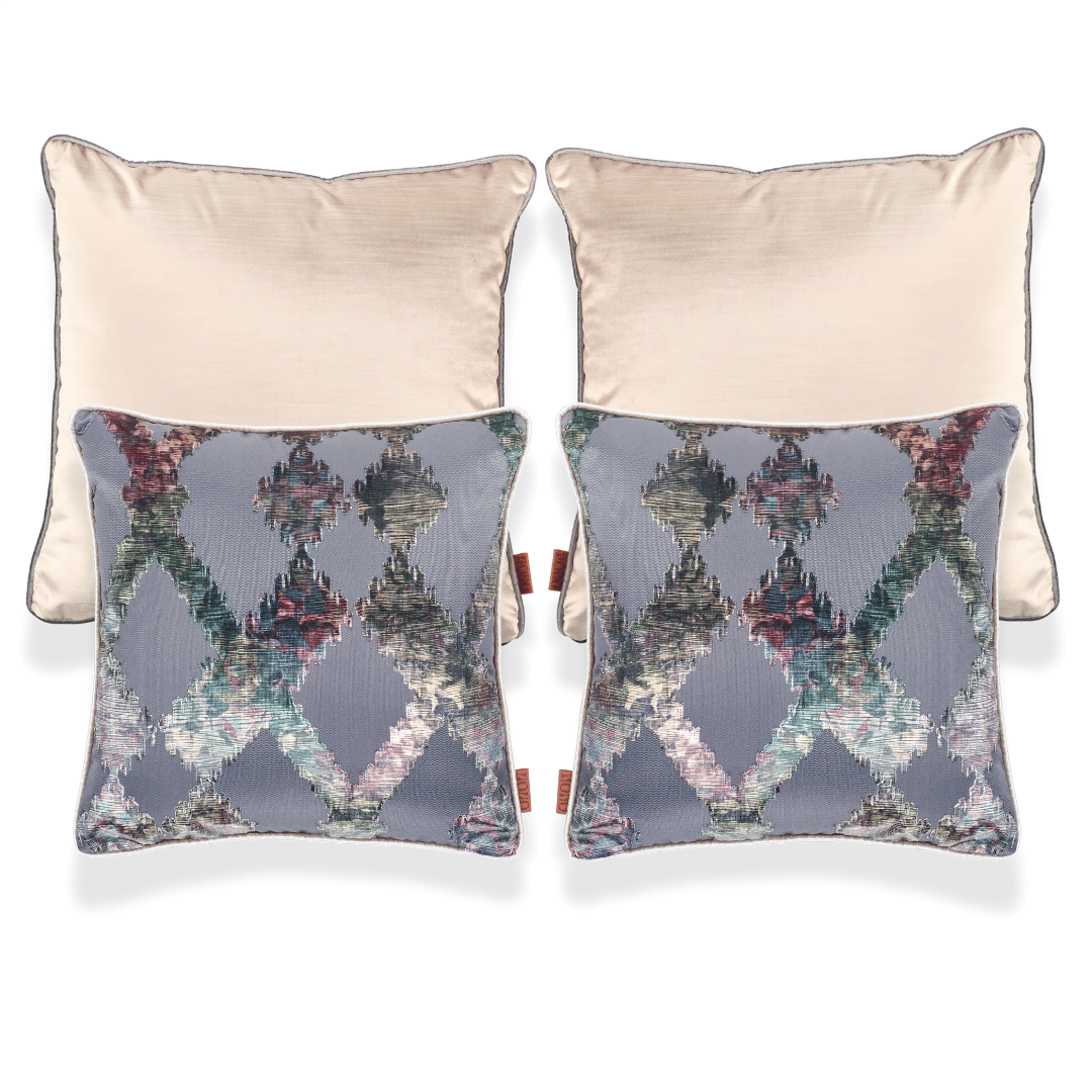 Celina & Aspen Krem Kadife 4'lü Kırlent Seti