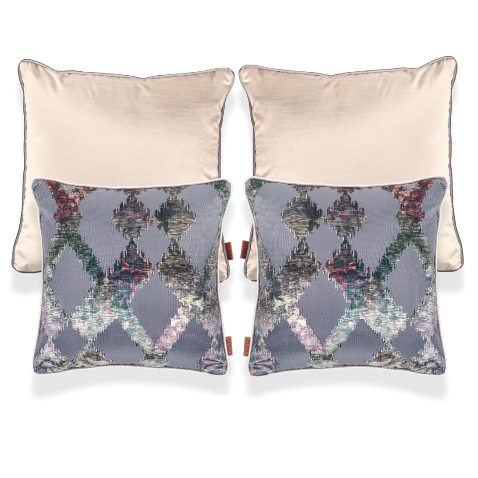 Celina & Aspen Krem Kadife 4'lü Kırlent Seti