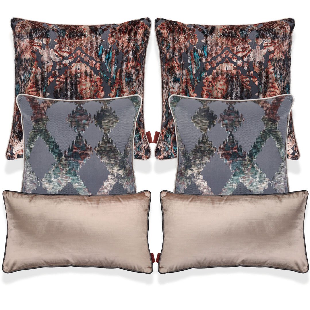 Celina & Aspen Krem Kadife 6'lı Kırlent Seti