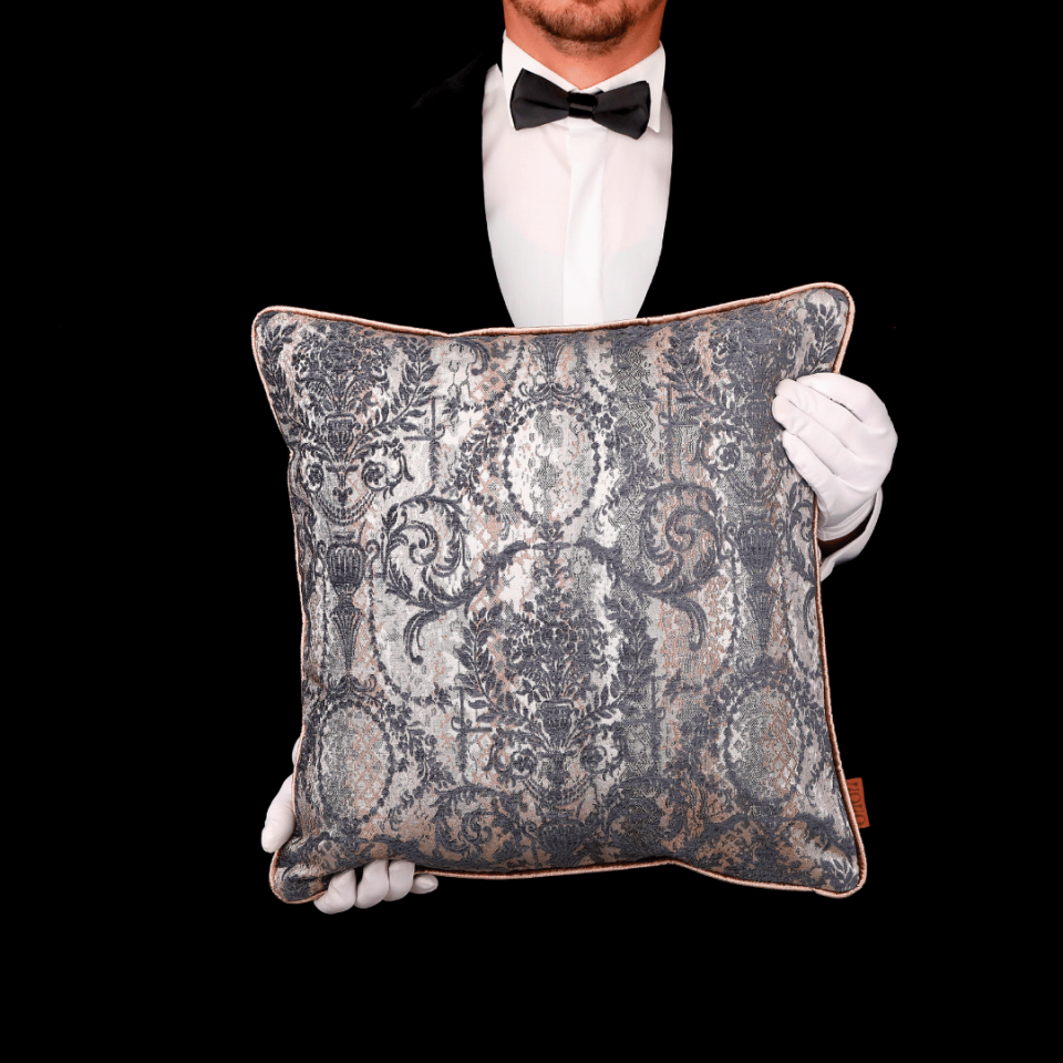 Vicente & Aspen Gri Viskon 3'lü Kırlent Seti