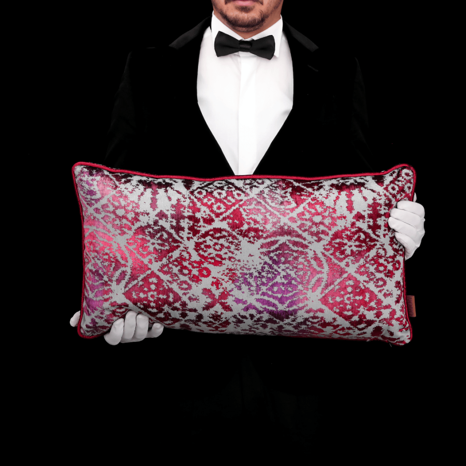 Oliva & Aspen Kırmızı Kadife 3'lü Kırlent Seti