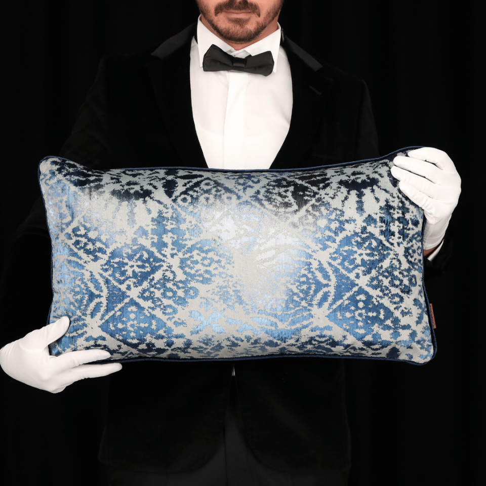 Oliva & Aspen Lacivert Kadife 3'lü Kırlent Seti