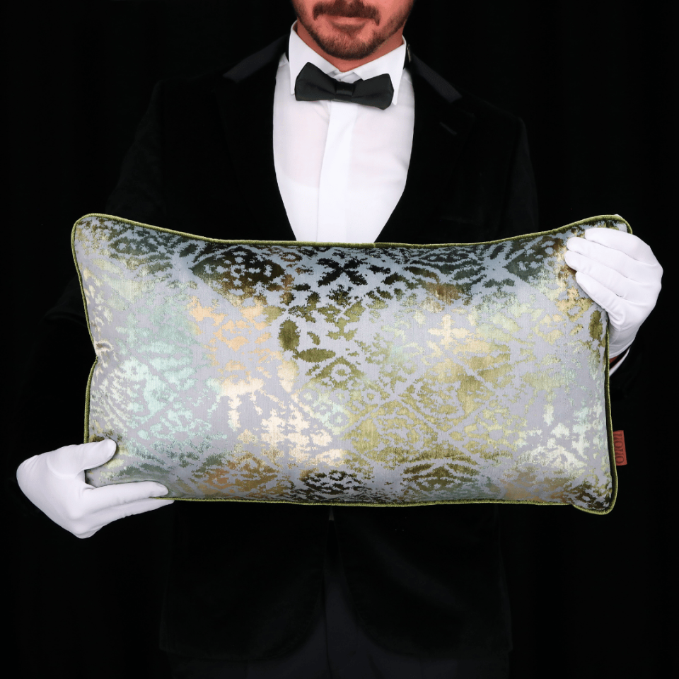 Oliva & Aspen Yeşil Kadife 3'lü Kırlent Seti