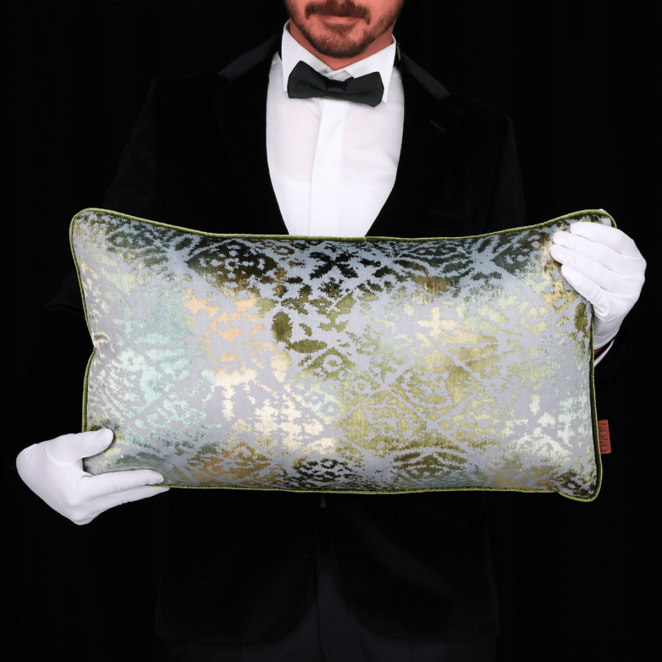 Oliva & Aspen Yeşil Kadife 3'lü Kırlent Seti