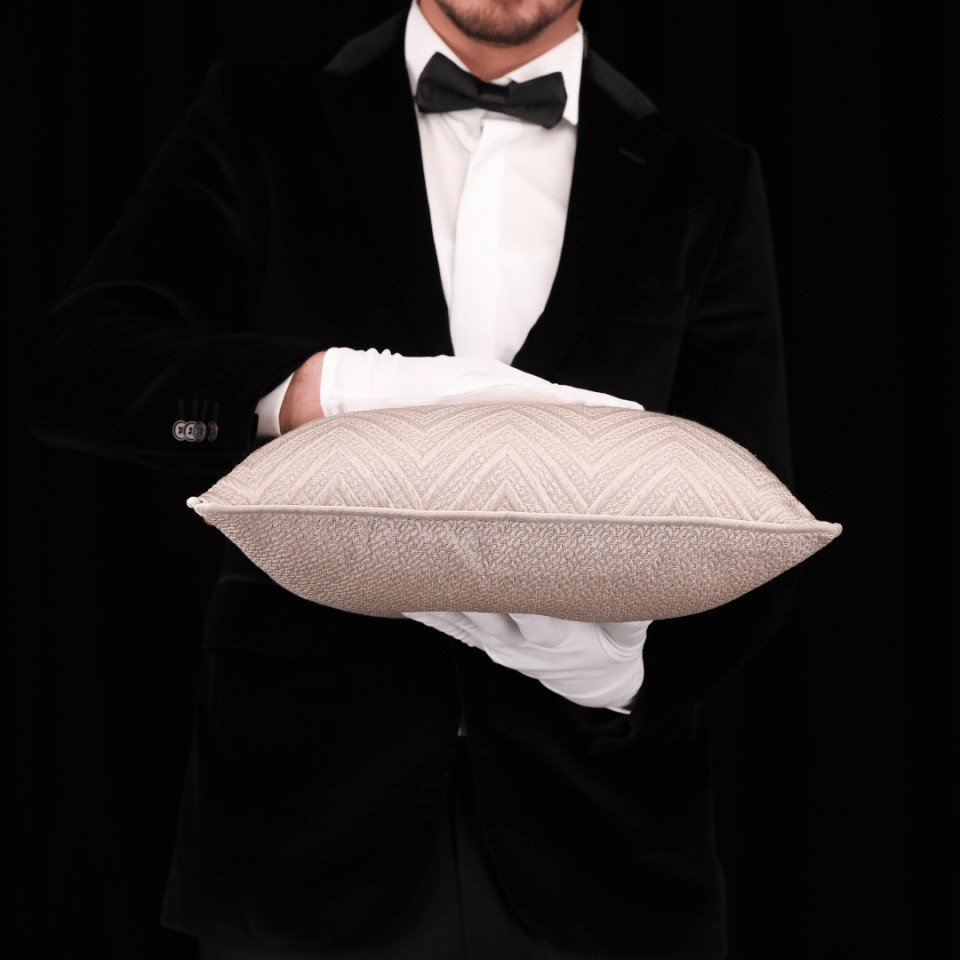 Fiona 45*45 Vizon Zigzag Saten Kırlent