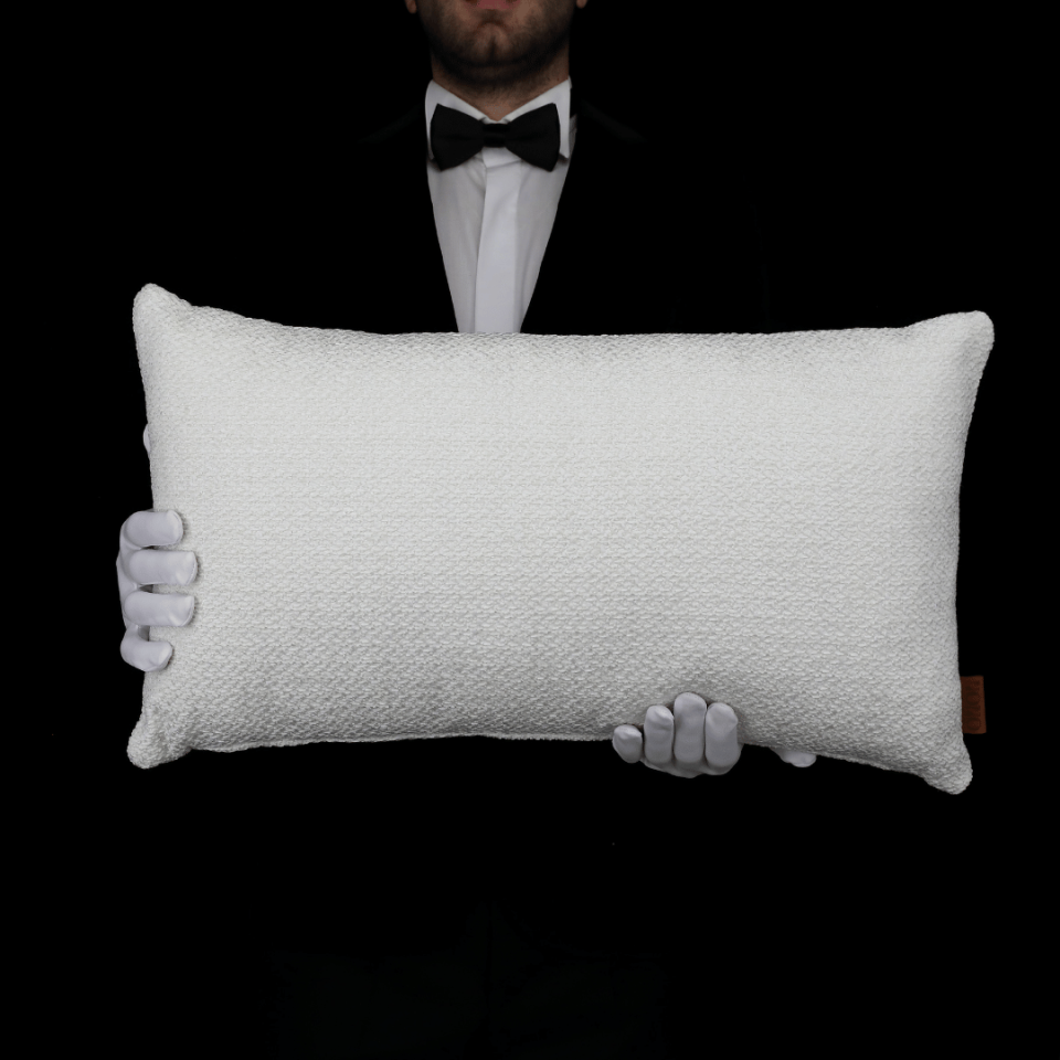 Mira 35*65 Beyaz Akrilik Keten Kırlent