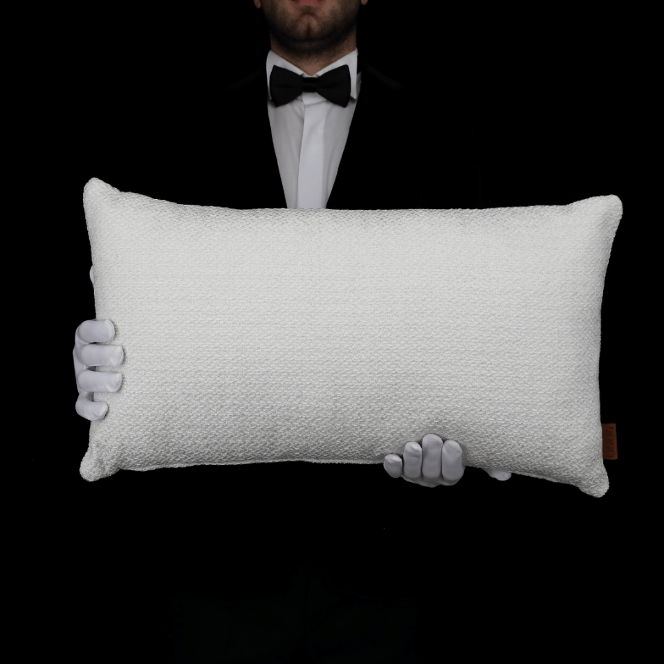 Mira 35*65 Beyaz Akrilik Keten Kırlent