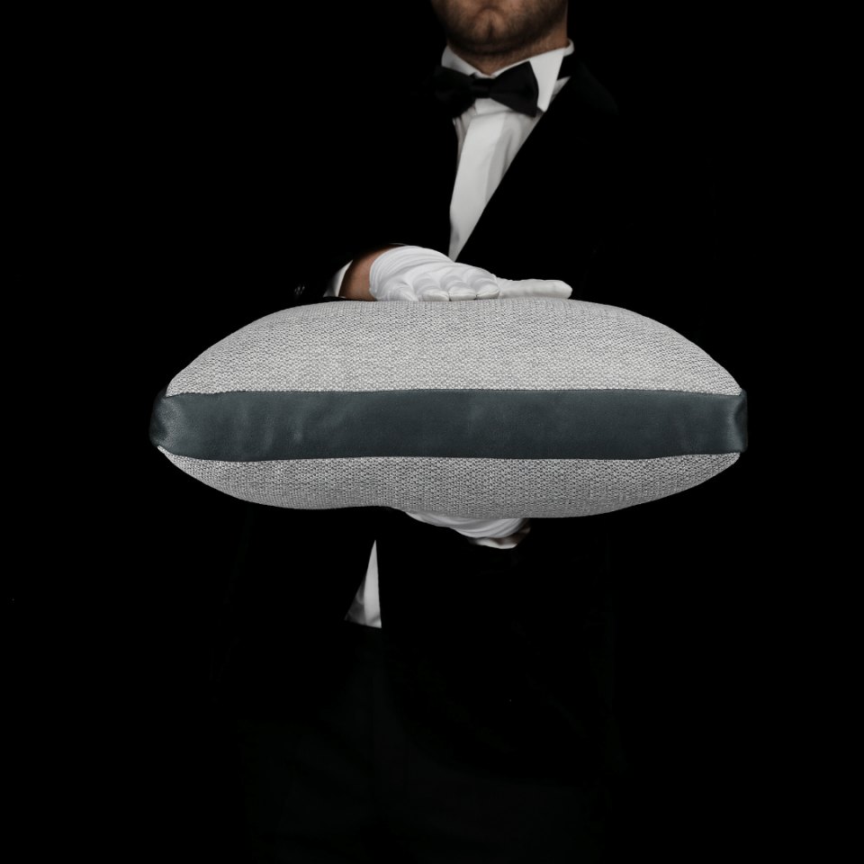 Lara 45*45 Gri Keten & Nubuk Kırlent