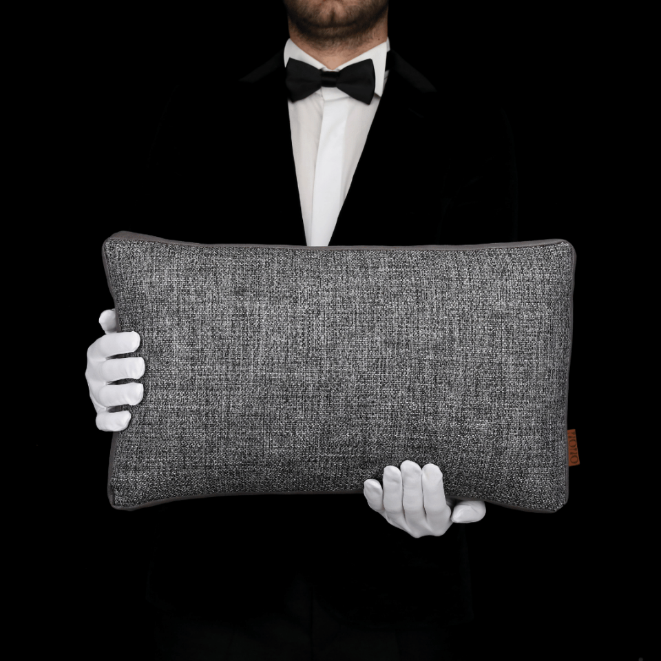 Lara 30*50 Koyu Gri Keten & Nubuk Kırlent