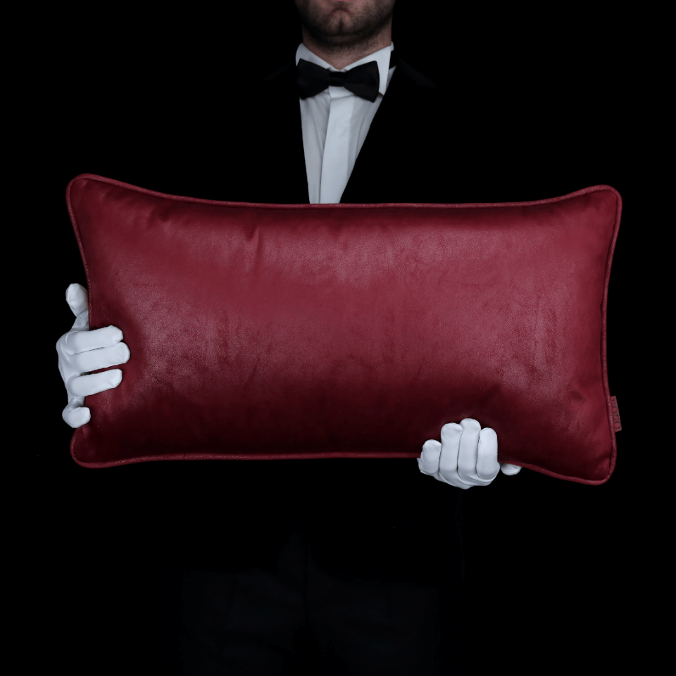 Lara 35*65 Kırmızı Keten & Nubuk Kırlent