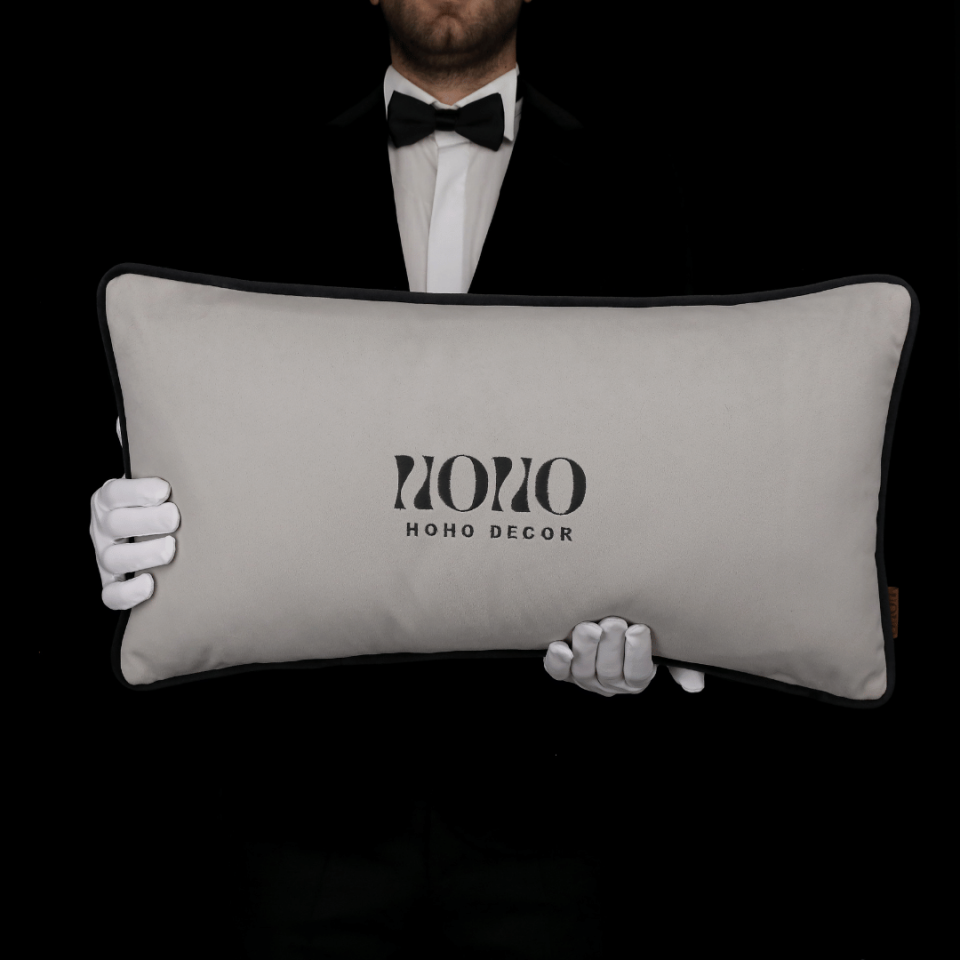 Bob 35*65 Gri Kadife Kırlent