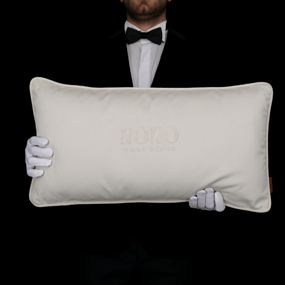 Bob 35*65 Krem Kadife Kırlent