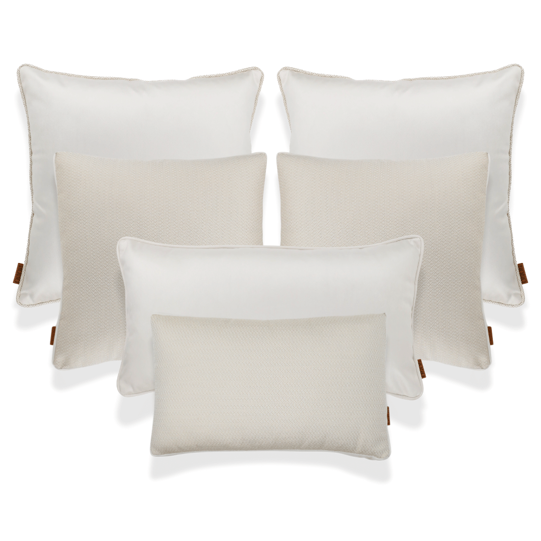 Lara & Nara Bej Keten Nubuk 6'lı Kırlent Seti