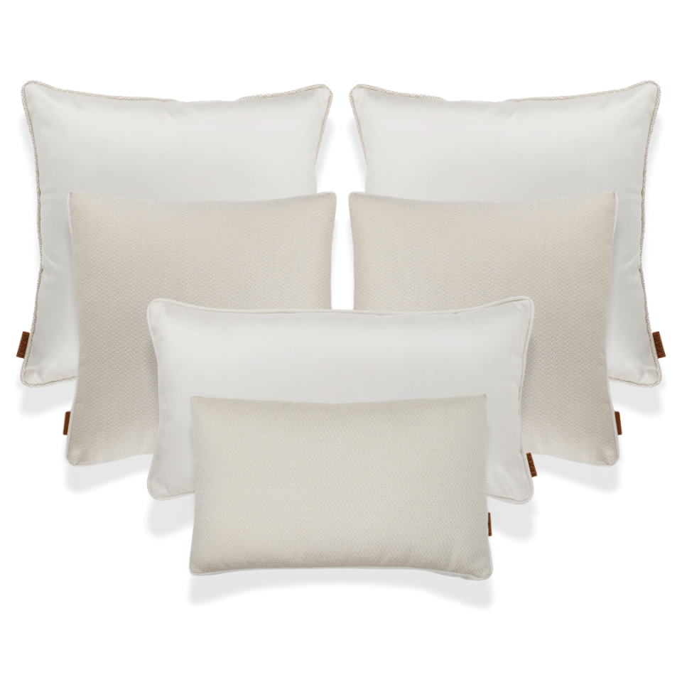 Lara & Nara Bej Keten Nubuk 6'lı Kırlent Seti