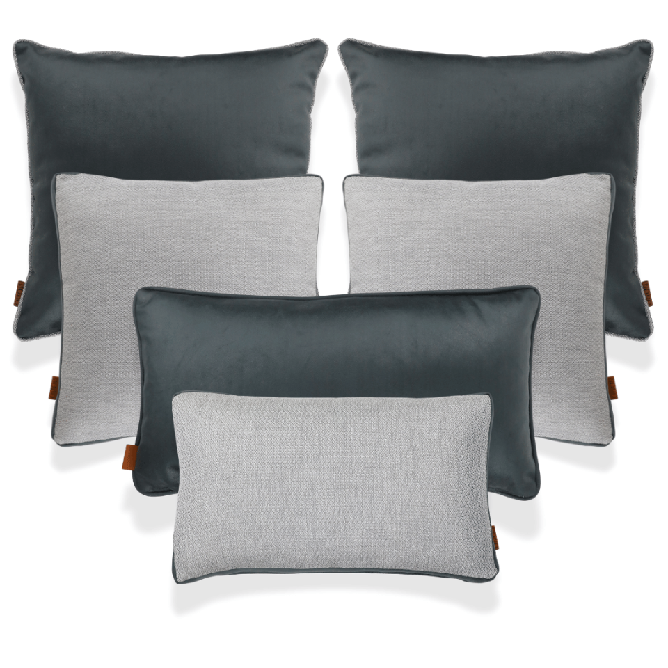 Lara & Nara Gri & Antrasit Keten Nubuk 6'lı Kırlent Seti