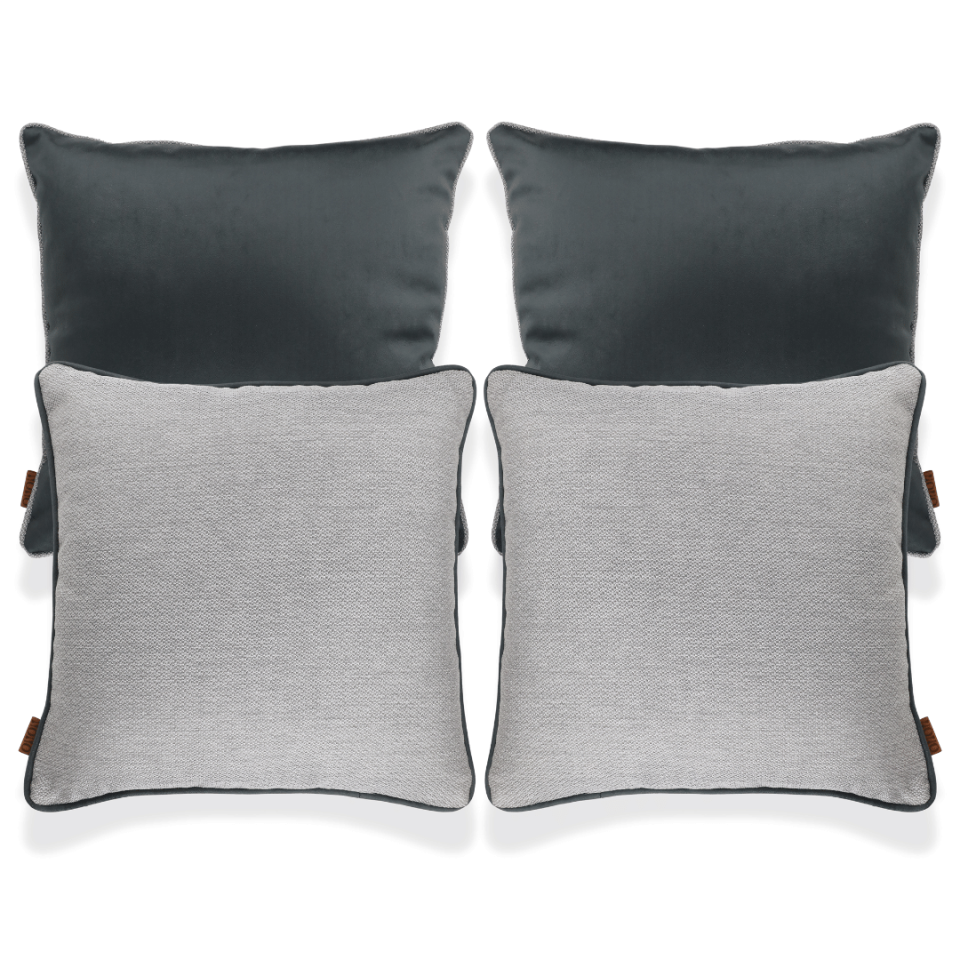 Lara & Nara Gri & Antrasit Keten Nubuk 4'lü Kırlent Seti