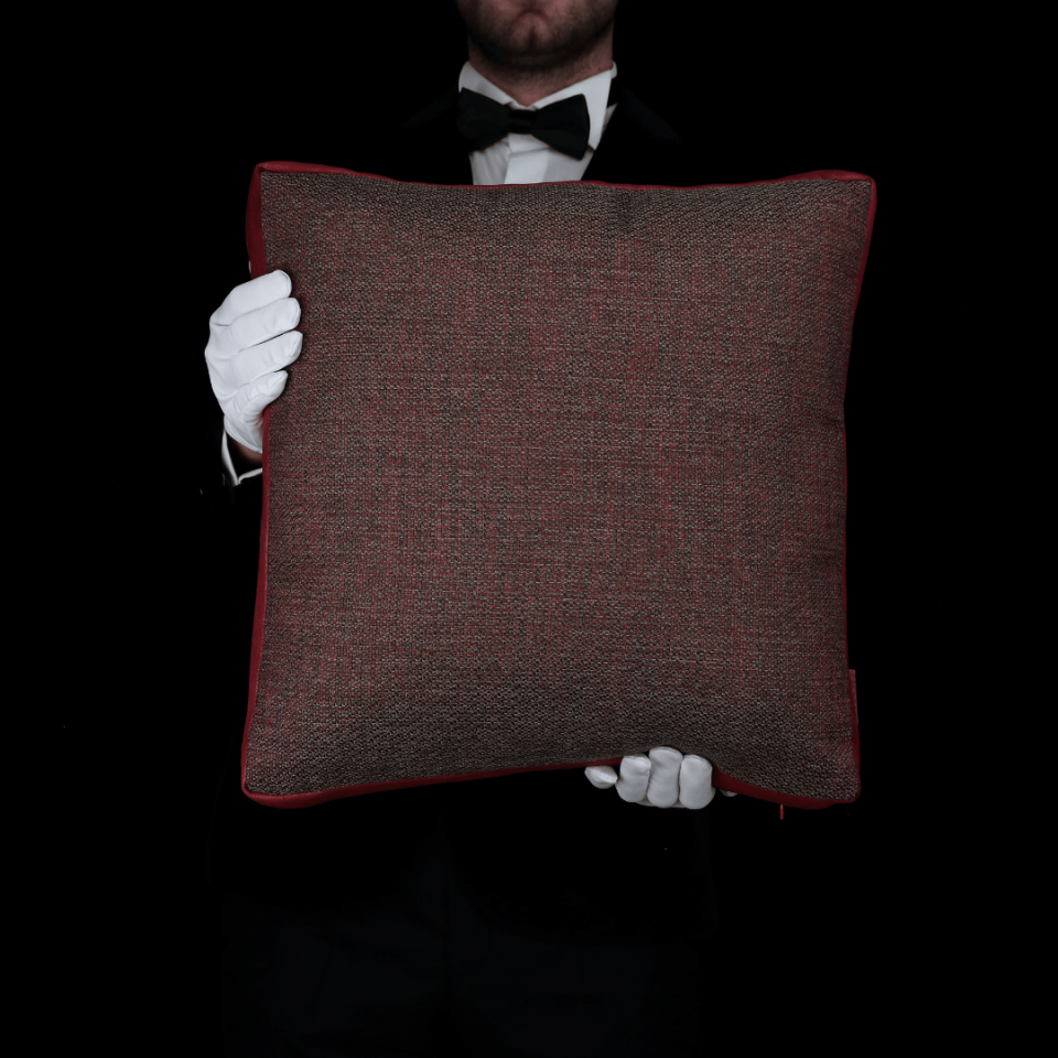 Lara & Nara Kırmızı & Gri Keten Nubuk 6'lı Kırlent Seti