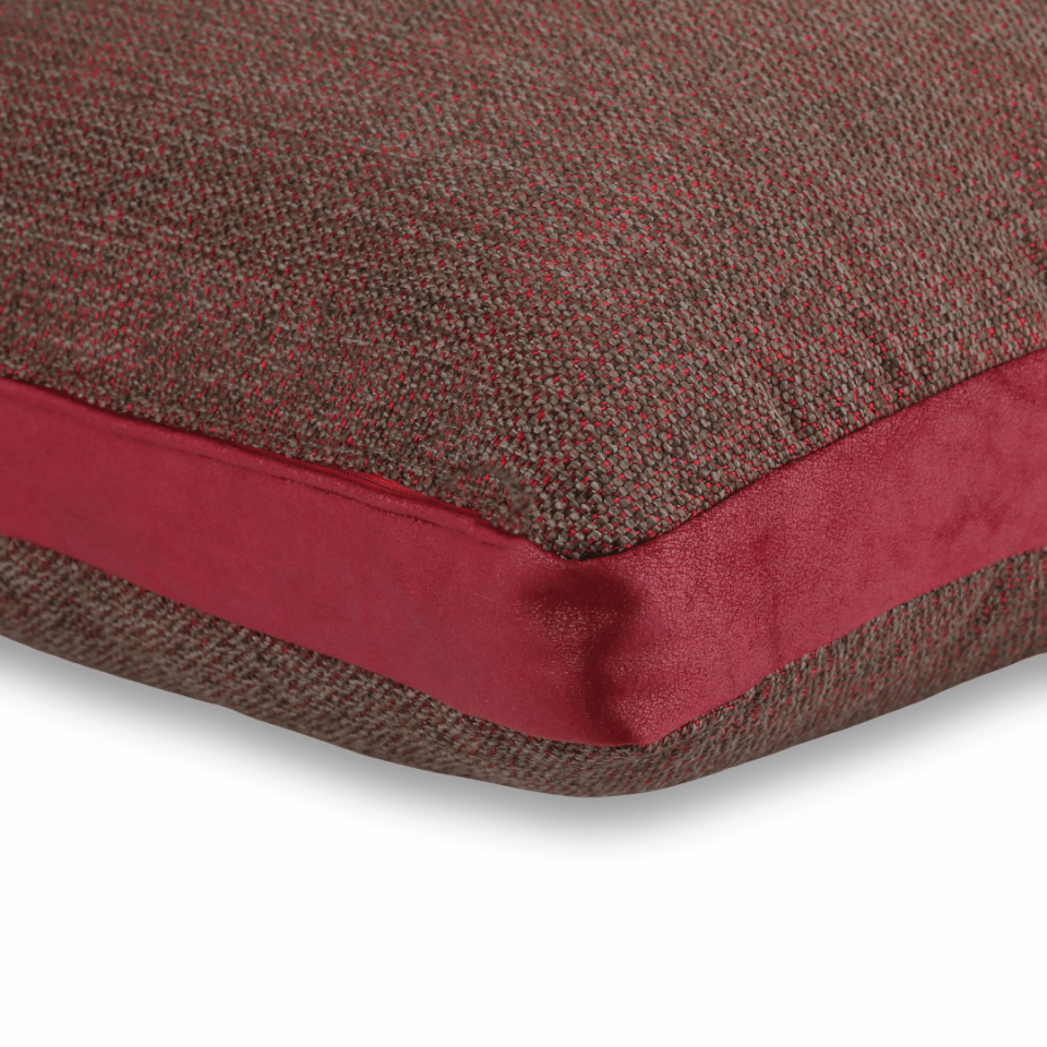 Lara & Nara Kırmızı & Gri Keten Nubuk 6'lı Kırlent Seti