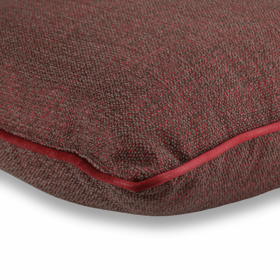 Lara & Nara Kırmızı & Gri Keten Nubuk 4'lü Kırlent Seti