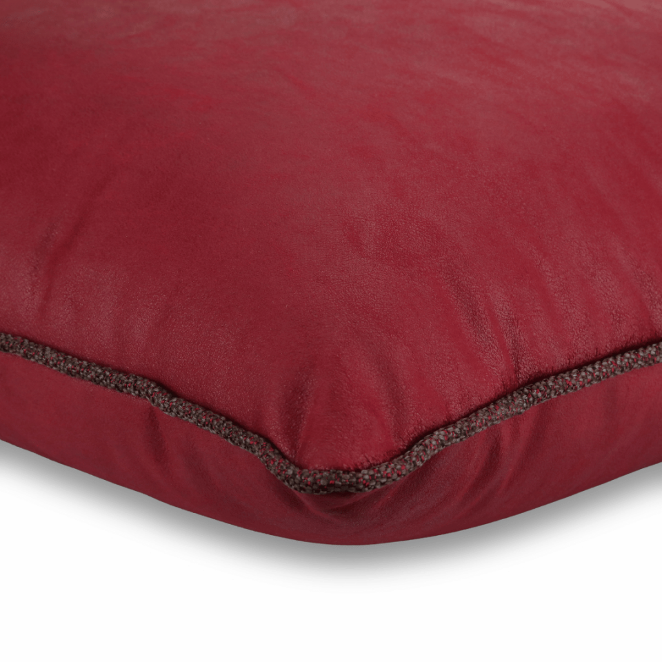 Lara & Nara Kırmızı & Gri Keten Nubuk 4'lü Kırlent Seti