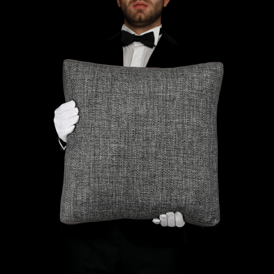 Lara & Nara Koyu Gri Keten Nubuk 6'lı Kırlent Seti