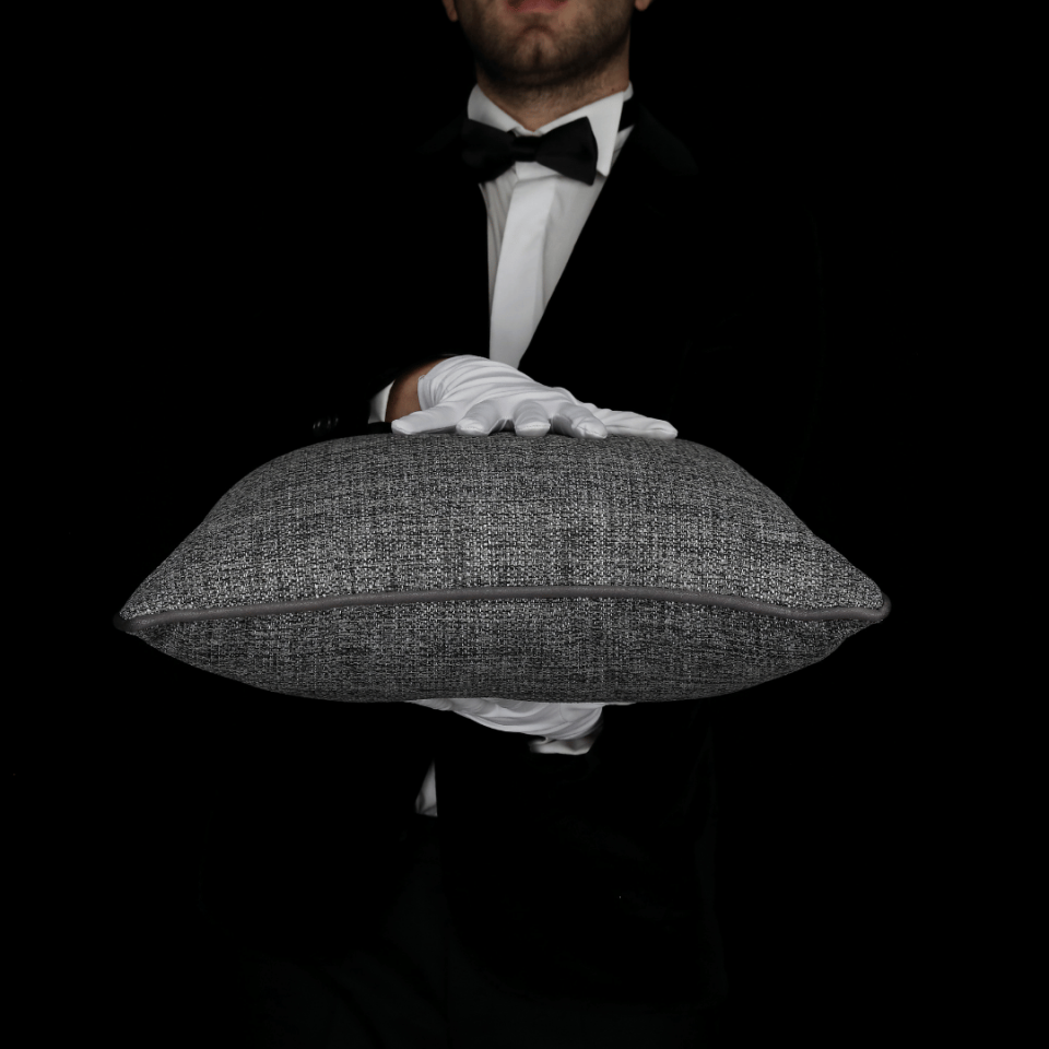 Lara & Nara Koyu Gri Keten Nubuk 4'lü Kırlent Seti