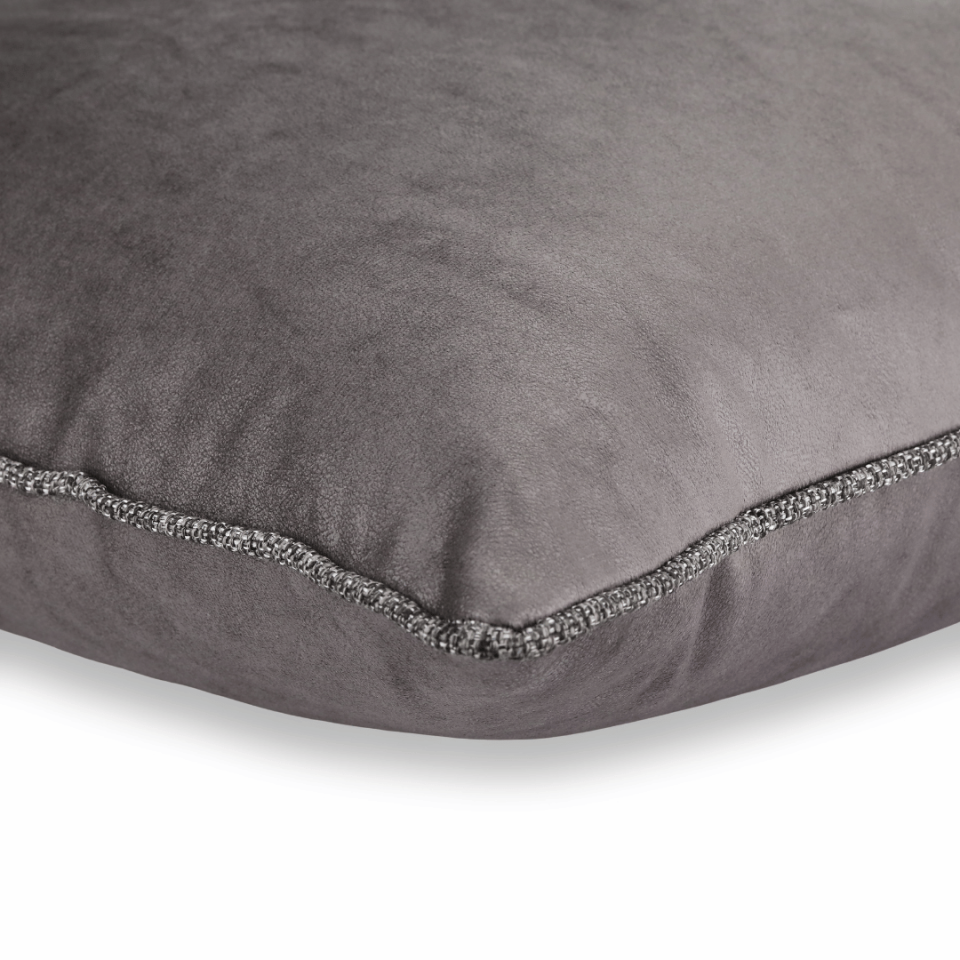 Lara & Nara Koyu Gri Keten Nubuk 4'lü Kırlent Seti