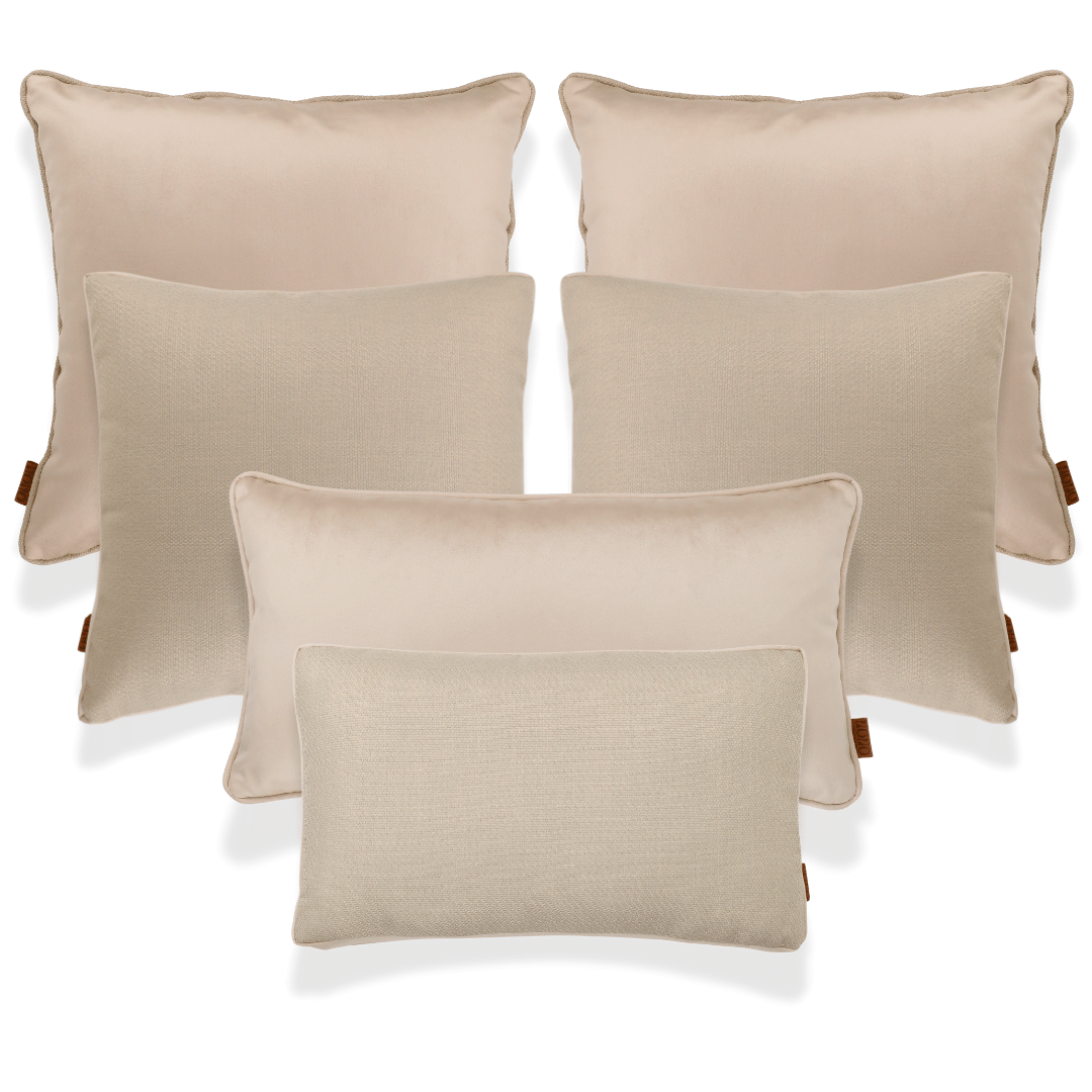 Lara & Nara Vizon Keten Nubuk 6'lı Kırlent Seti