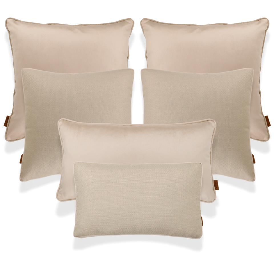 Lara & Nara Vizon Keten Nubuk 6'lı Kırlent Seti