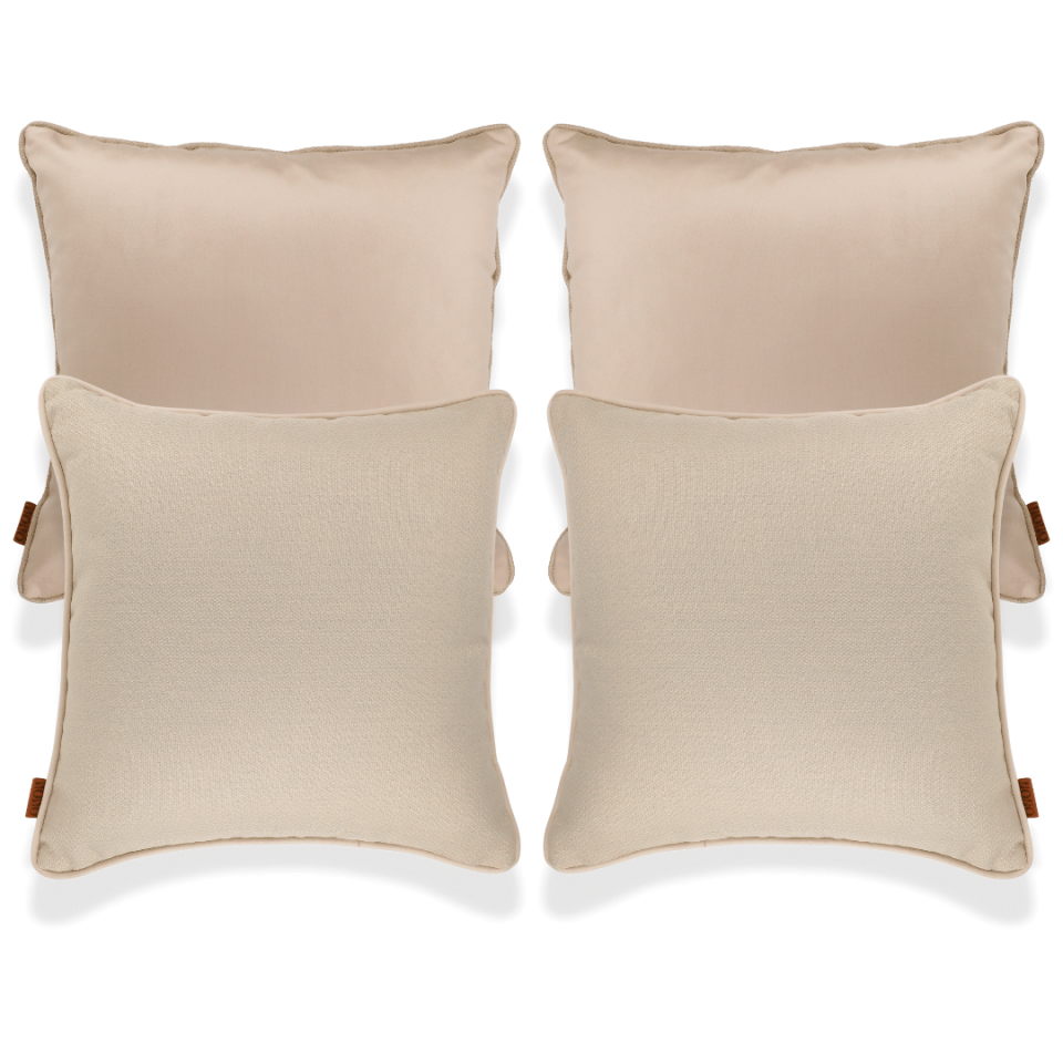 Lara & Nara Vizon Keten Nubuk 4'lü Kırlent Seti