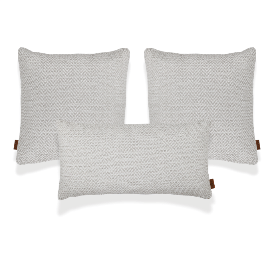 Mira Açık Gri Keten 3'lü Kırlent Seti