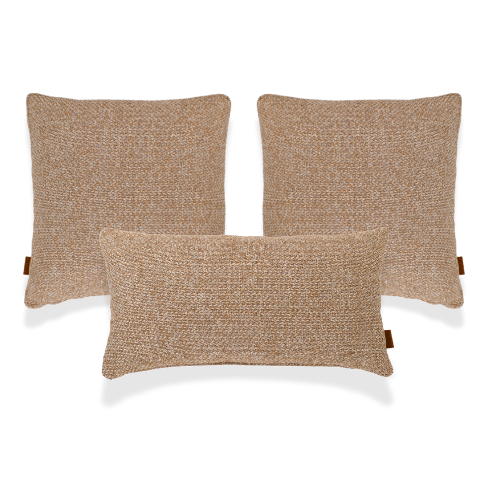 Mira Sütlü Kahve Keten 3'lü Kırlent Seti