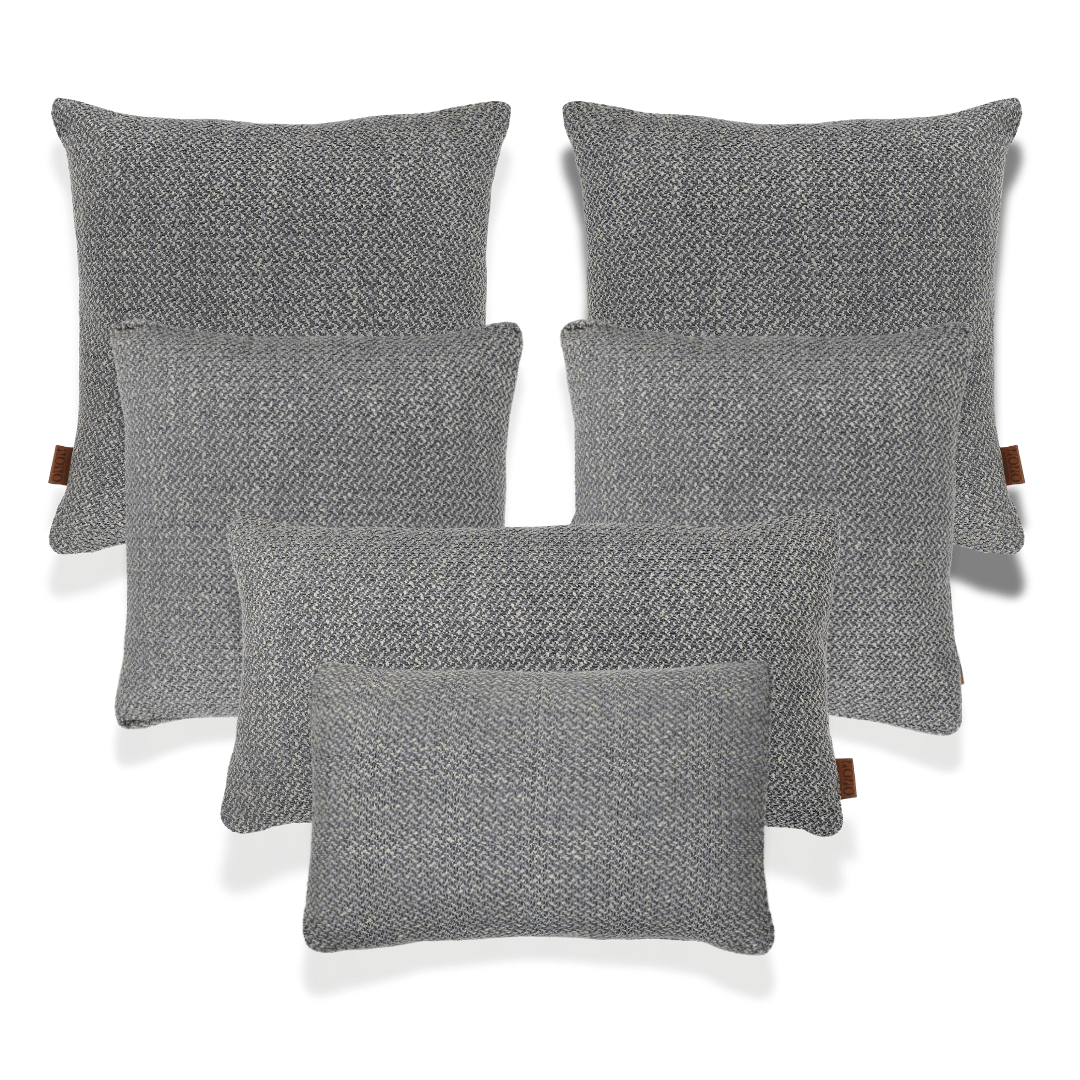 Mira Koyu Gri Keten 6'lı Kırlent Seti