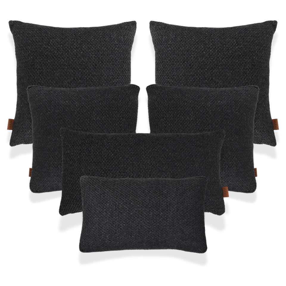 Mira Siyah Keten 6'lı Kırlent Seti